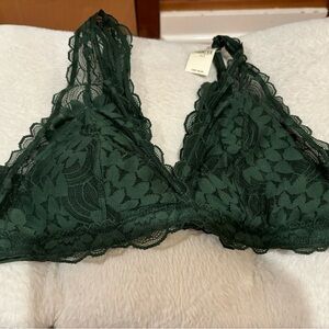 Aerie Elegant Lace Bralette in Green size small